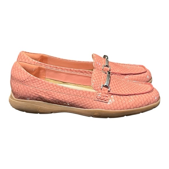 Easy Spirit 9M Paula Loafer Pink Croc Embossed Patent Leather Slip-On Shoes - Picture 6 of 7